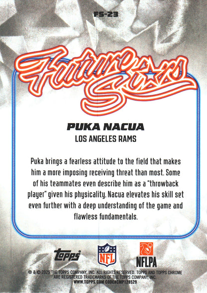 2025 Topps Chrome NFL Future Stars Puka Nacua #FS-23 Los Angeles Rams