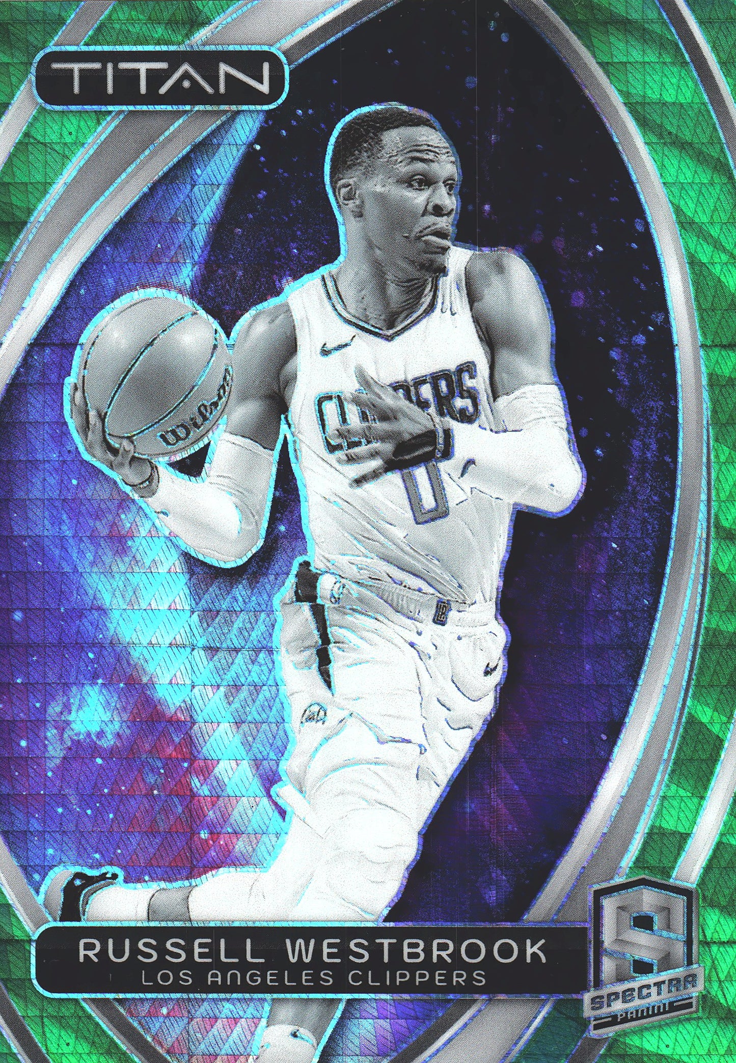 2023 Panini Spectra Titan Green /75 Russell Westbrook #13 Los Angeles Clippers