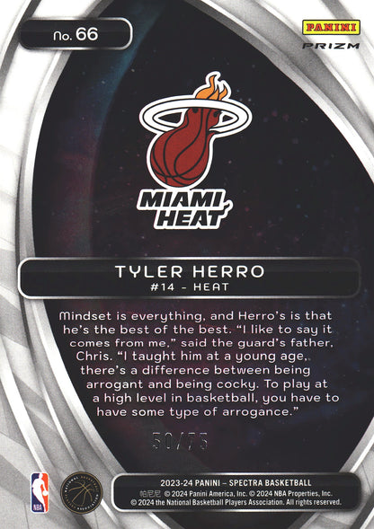 2023 Panini Spectra Titan Green /75 Tyler Herro #66 Miami Heat