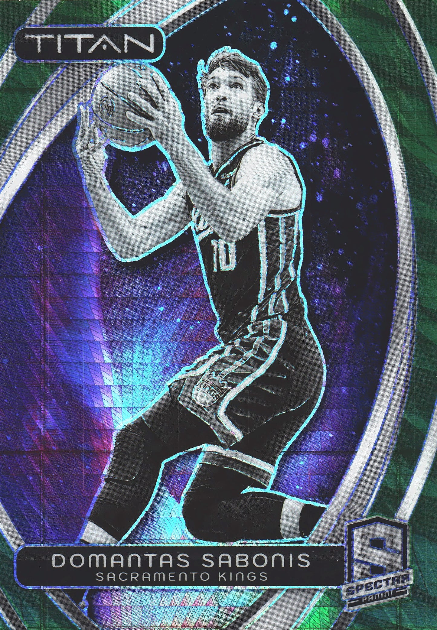 2023 Panini Spectra Titan Green /75 Domantas Sabonis #92 Sacramento Kings