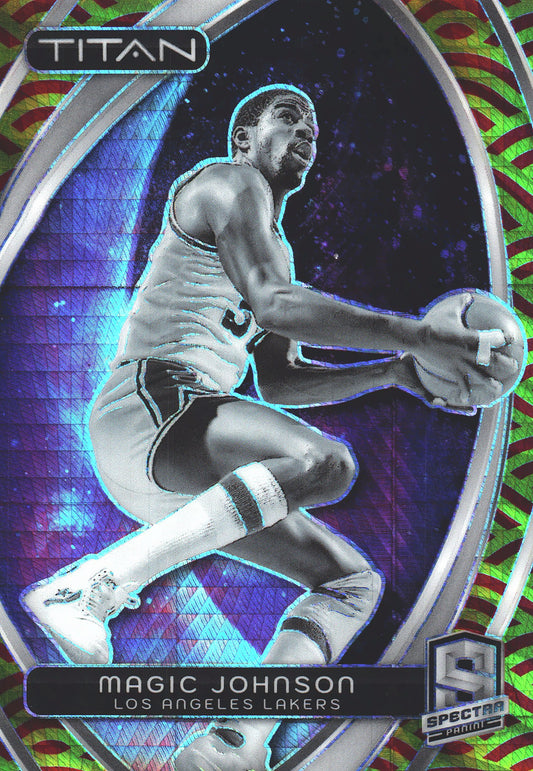 2023 Panini Spectra Titan Red and Yellow /49 Magic Johnson #6 Los Angeles Lakers