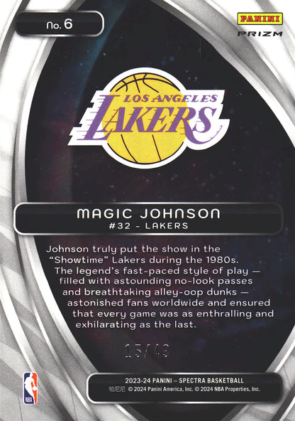 2023 Panini Spectra Titan Red and Yellow /49 Magic Johnson #6 Los Angeles Lakers