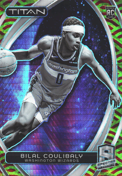 2023 Panini Spectra Titan Red and Yellow /49 Bilal Coulibaly #24 Washington Wizards