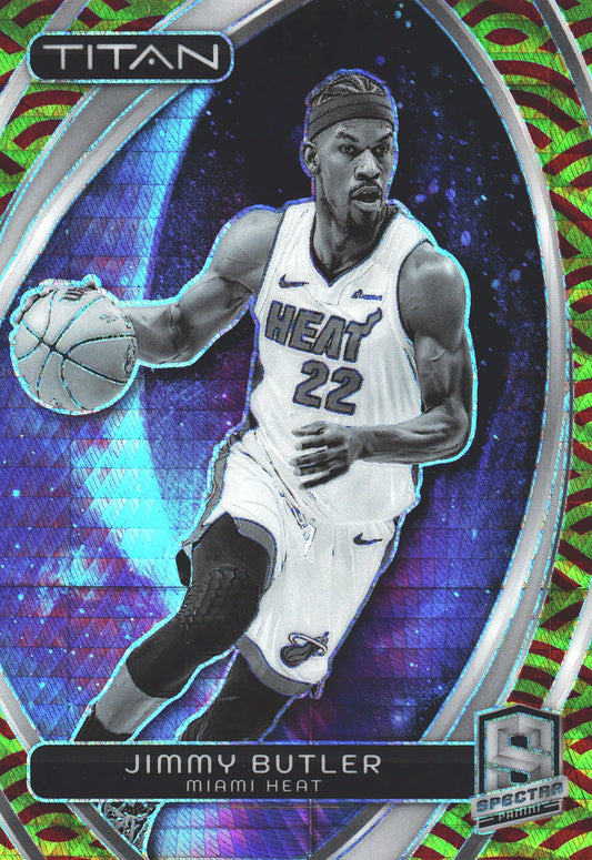 2023 Panini Spectra Titan Red and Yellow /49 Jimmy Butler #50 Miami Heat