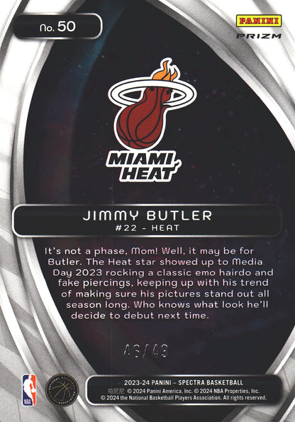 2023 Panini Spectra Titan Red and Yellow /49 Jimmy Butler #50 Miami Heat