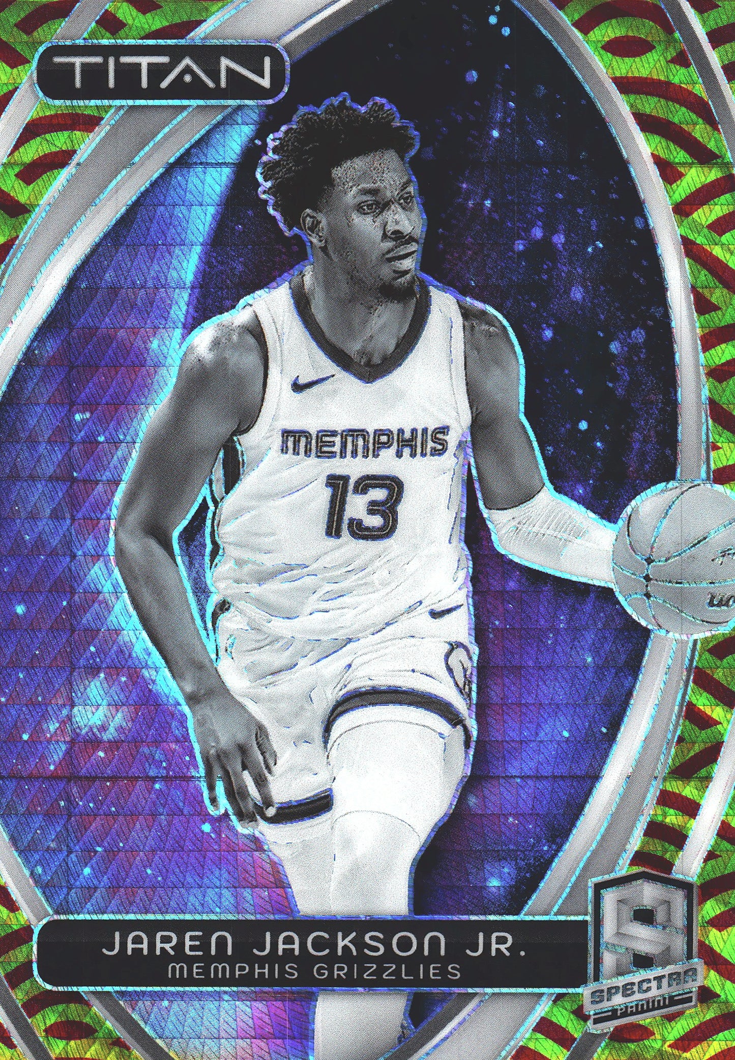 2023 Panini Spectra Titan Red and Yellow /49 Jaren Jackson Jr. #57 Memphis Grizzlies