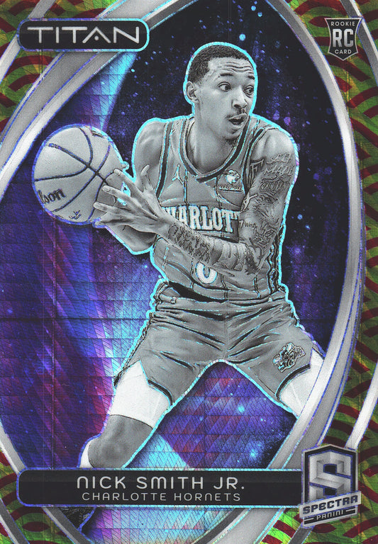 2023 Panini Spectra Titan Red and Yellow /49 Nick Smith Jr. #72 Charlotte Hornets