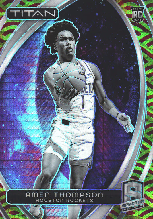 2023 Panini Spectra Titan Red and Yellow /49 Amen Thompson #93 Houston Rockets