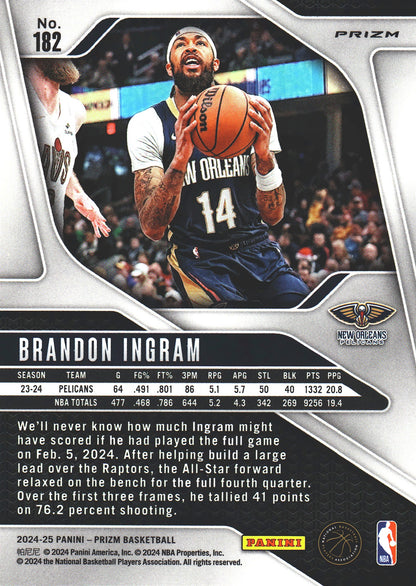 2024 Panini Prizm Ice Brandon Ingram #182 New Orleans Pelicans