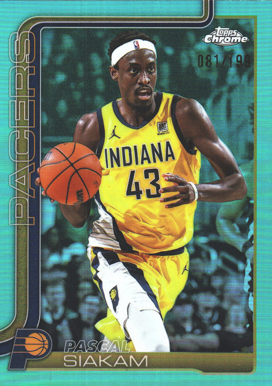2025 Topps Chrome Aqua /199 Pascal Siakam #1 Indiana Pacers