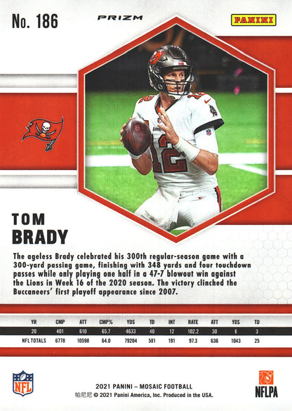 2021 Panini Mosaic Pink Camo Tom Brady #186 Tampa Bay Buccaneers