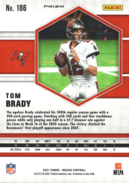 2021 Panini Mosaic Green Tom Brady #186 Tampa Bay Buccaneers