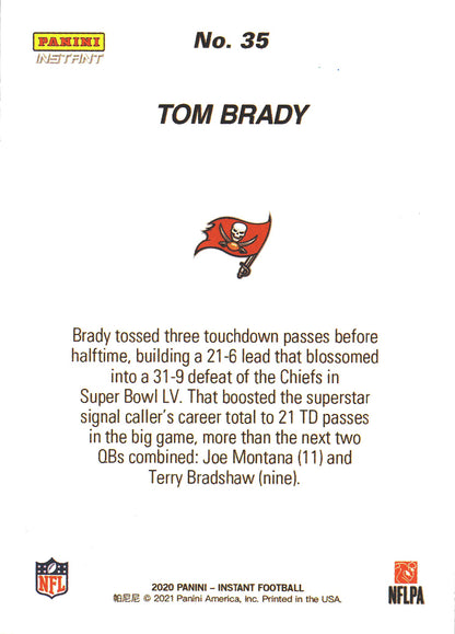 2020 Panini Instant Super Bowl Tom Brady #35 Tampa Bay Buccaneers