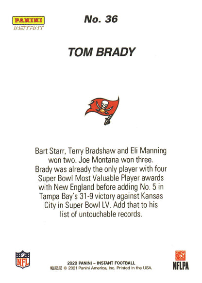 2020 Panini Instant Super Bowl Tom Brady #36 Tampa Bay Buccaneers