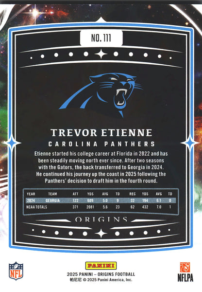 2025 Panini Origins Trevor Etienne #11 Carolina Panthers
