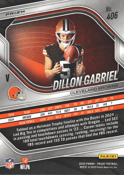 2025 Panini Prizm Image Variation Silver SP Dillon Gabriel #406 Cleveland Browns