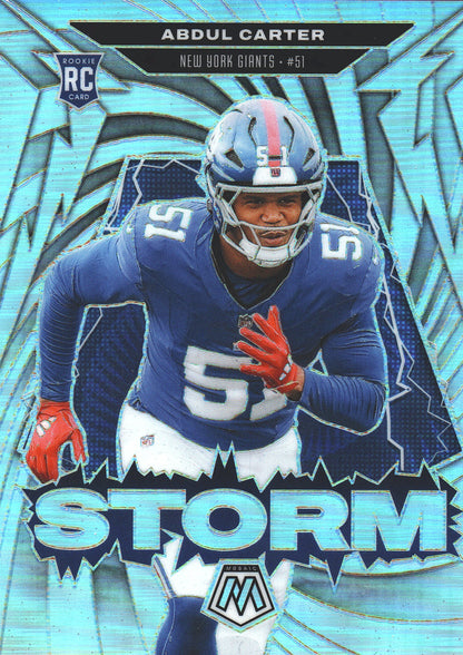 2025 Panini Mosaic Silver Storm Abdul Carter RC #8 New York Giants