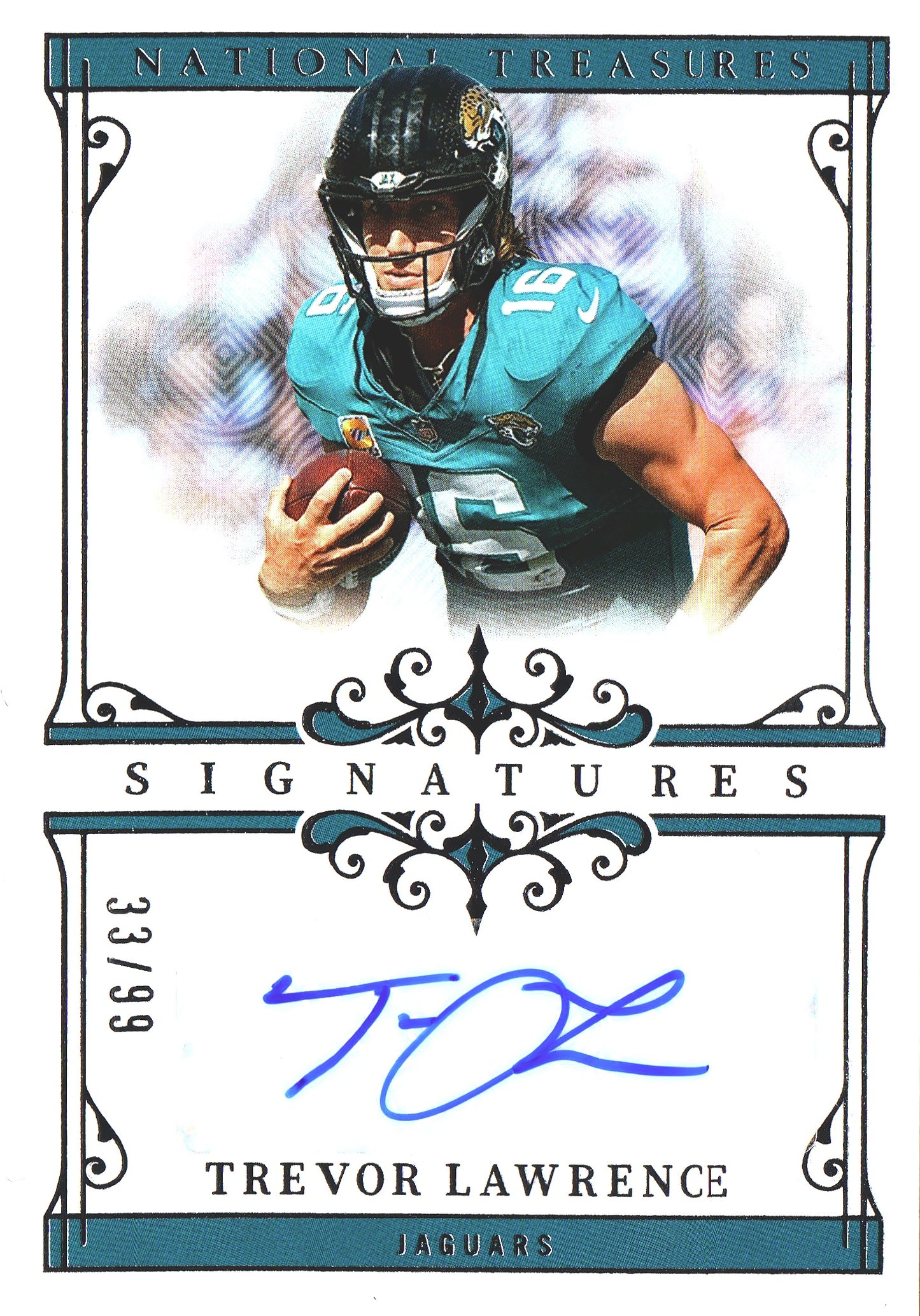 2025 Panini National Treasures Autograph /99 Trevor Lawrence #SIG-TLE Jacksonville Jaguars