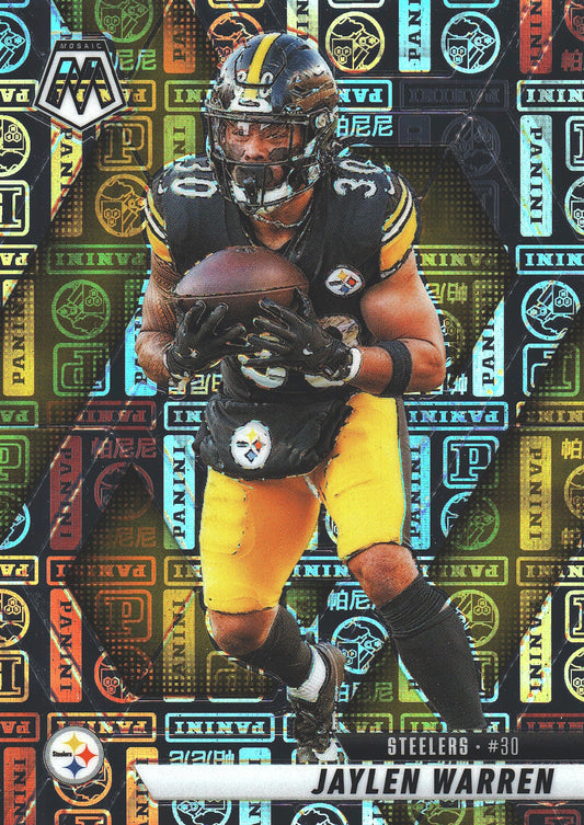 2025 Panini Mosaic Logo /149 Jaylen Warren #144 Pittsburgh Steelers