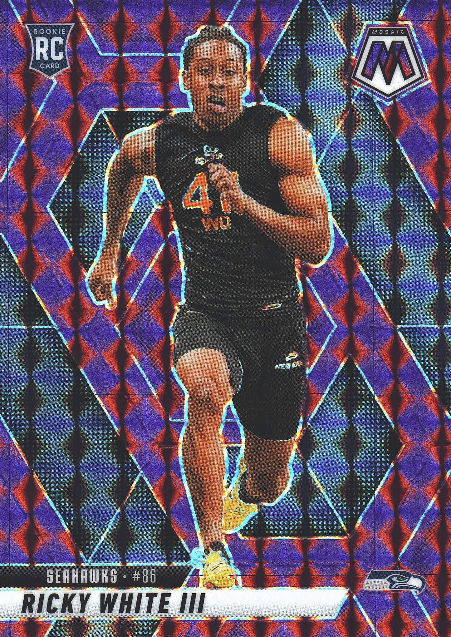 2025 Panini Mosaic Purple /49 Ricky White RC #49 Seattle Seahawks