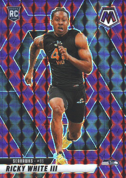 2025 Panini Mosaic Purple /49 Ricky White RC #49 Seattle Seahawks
