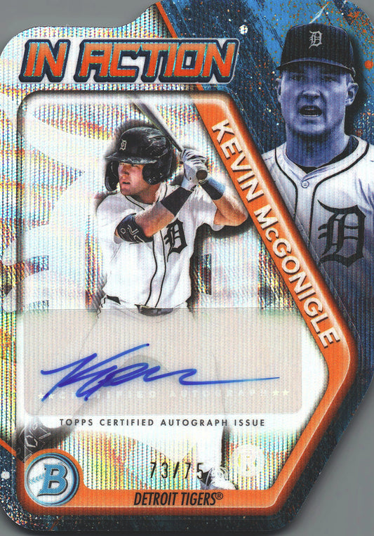 2025 Topps Bowman Chrome In Action auto /75 Kevin McGonigle #BIA-KM Detroit Tigers