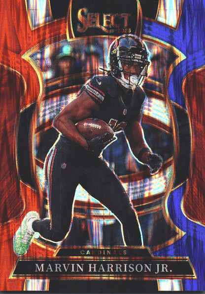 2025 Panini Select Blue White Red Marvin Harrison JR #22 Arizona Cardinals
