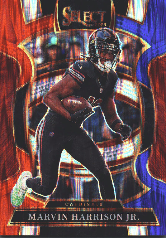 2025 Panini Select Blue White Red Marvin Harrison JR #22 Arizona Cardinals