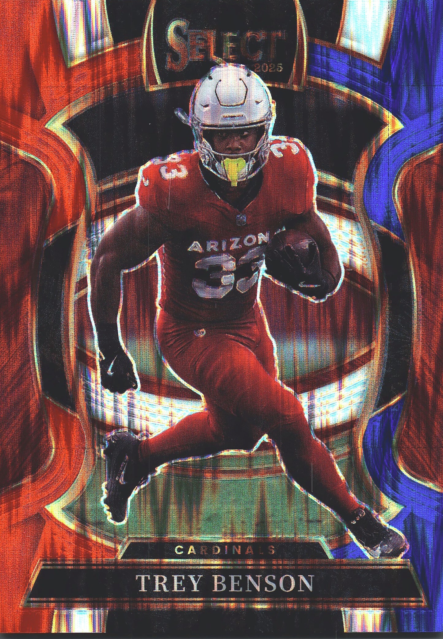 2025 Panini Select Blue White Red Trey Benson #23 Arizona Cardinals