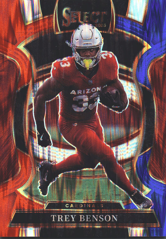 2025 Panini Select Blue White Red Trey Benson #23 Arizona Cardinals