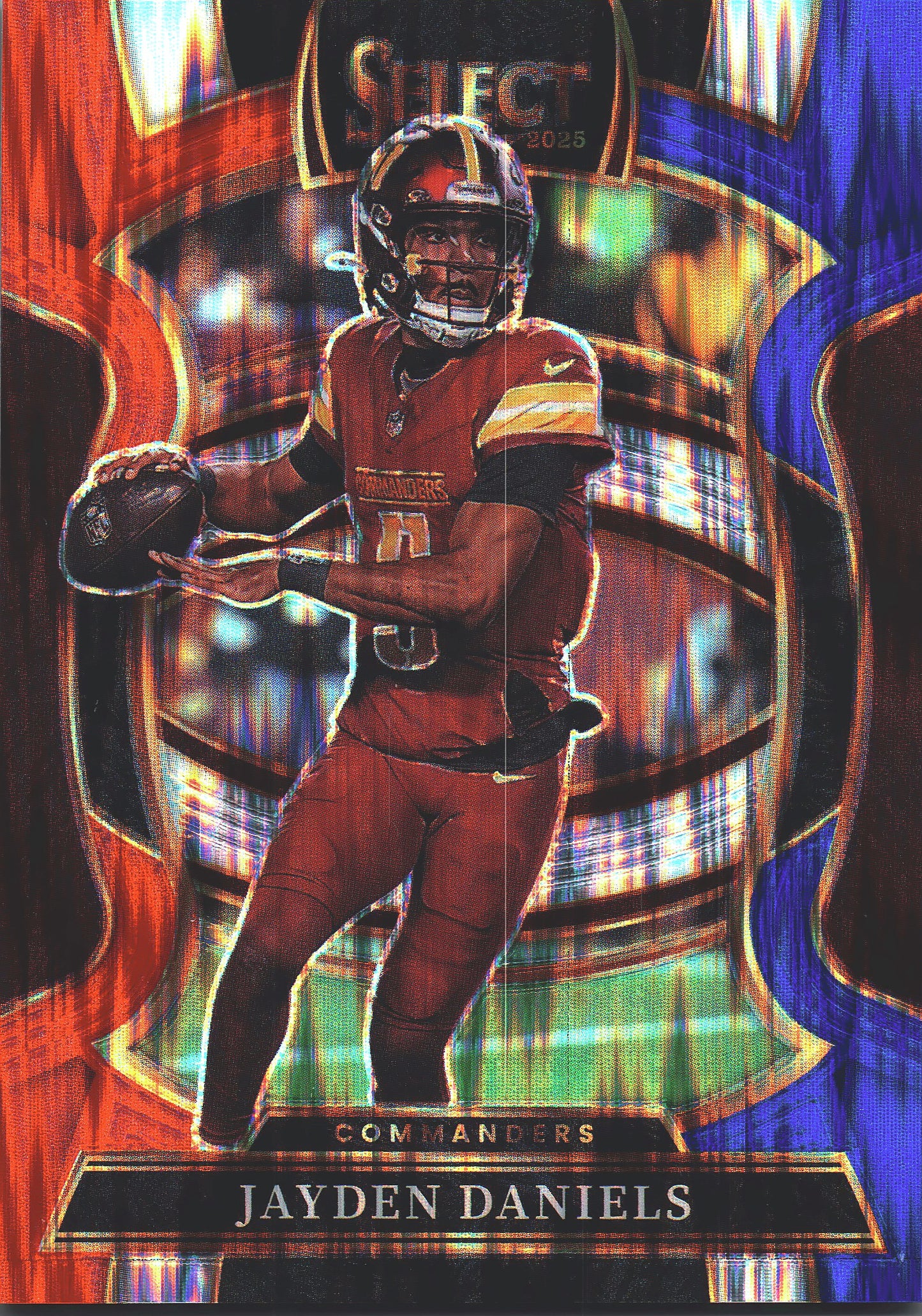 2025 Panini Select Blue White Red Jayden Daniels #88 Washington Commanders