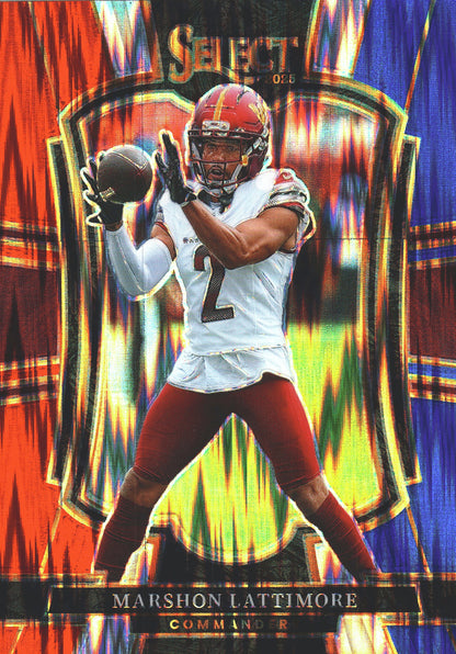 2025 Panini Select Blue White Red Marshon Lattimore #189 Washington Commanders