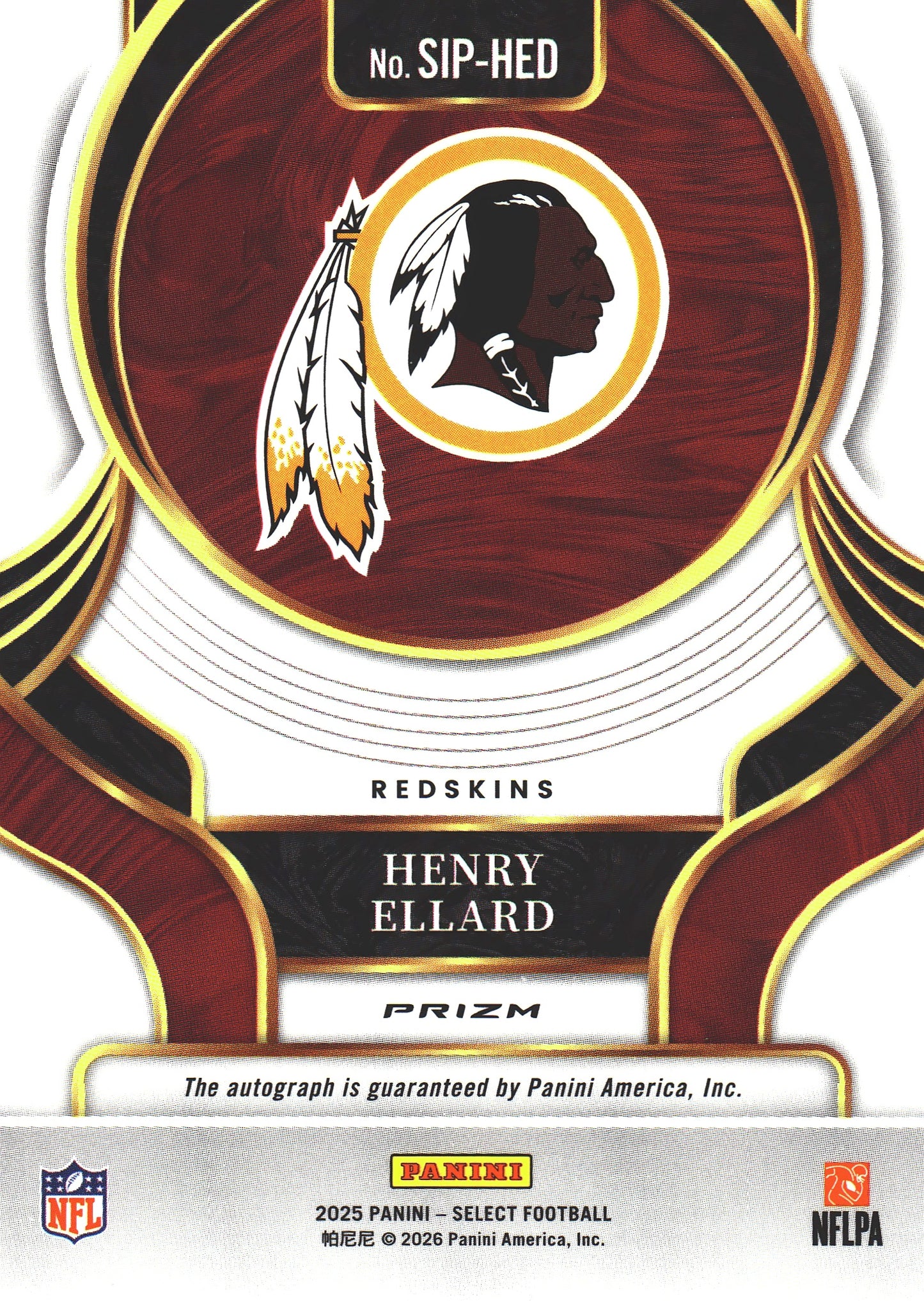 2025 Panini Select Auto Henry Ellard #SIP-HED Washington Commanders