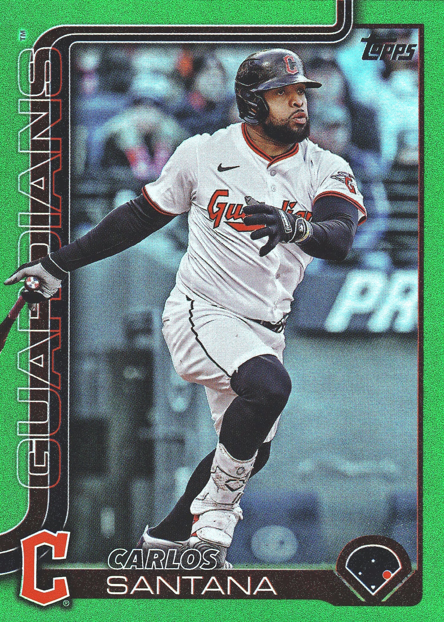 2025 Topps Update Green /99 Carlos Santana #US148 Cleveland Guardians