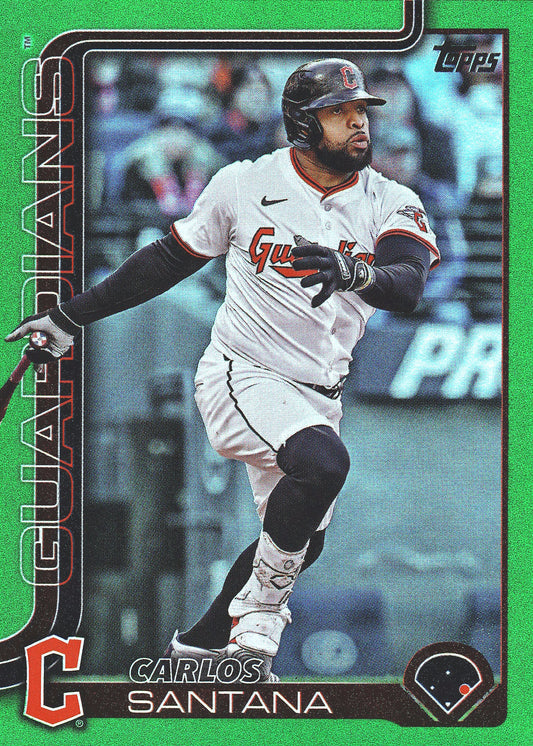 2025 Topps Update Green /99 Carlos Santana #US148 Cleveland Guardians