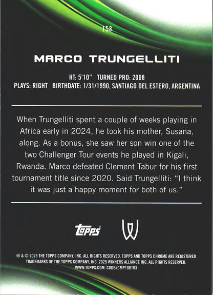 2025 Topps Chrome Tennis Aqua /199 Marco Trungelliti RC #158