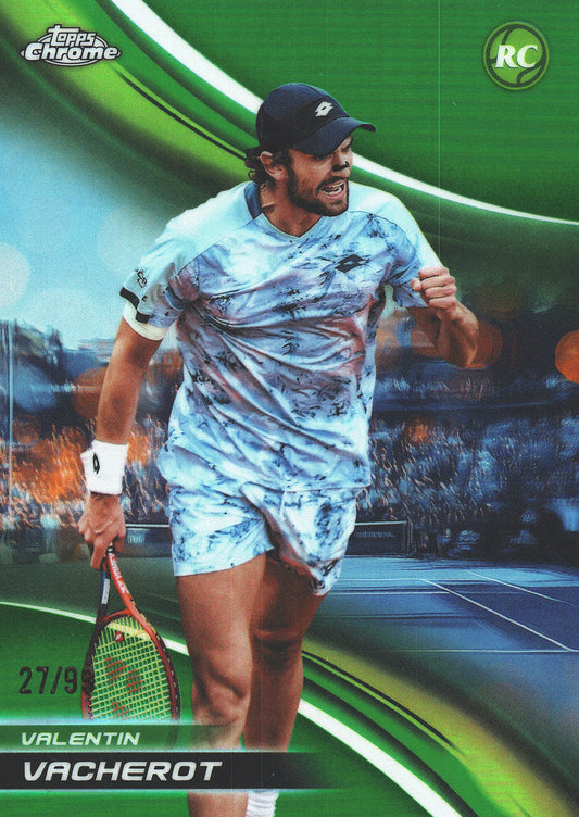 2025 Topps Chrome Tennis Green /99 Valentin Vacherot RC #149