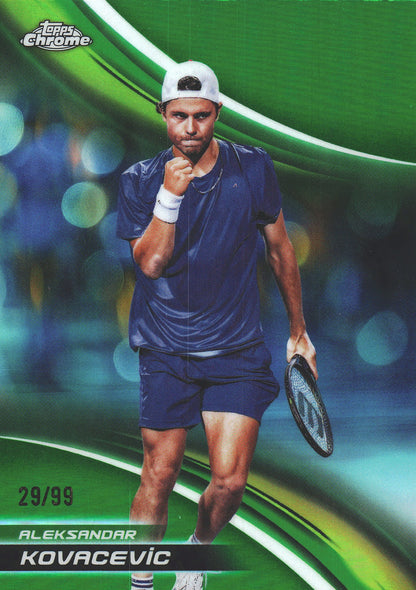 2025 Topps Chrome Tennis Green /99 Aleksandar Kovacevic #126