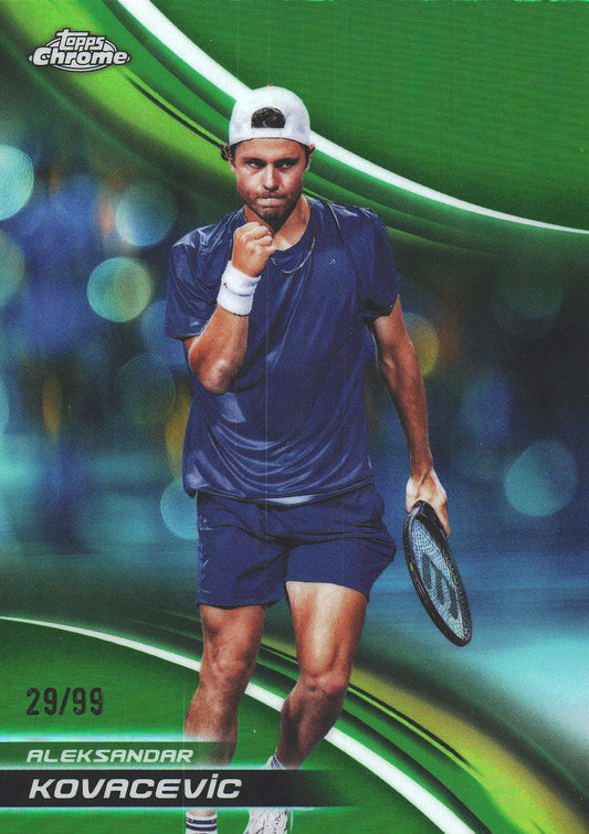 2025 Topps Chrome Tennis Green /99 Aleksandar Kovacevic #126