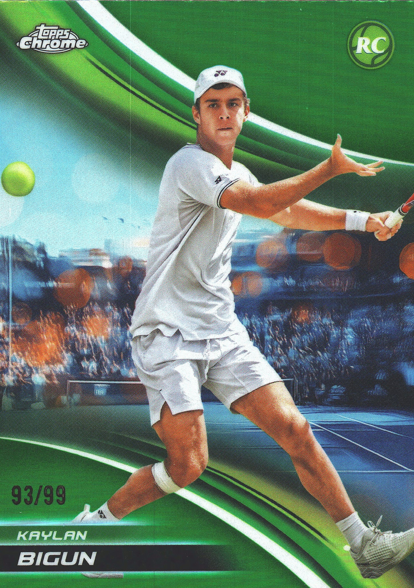 2025 Topps Chrome Tennis Green /99 Kaylan Bigun RC #216