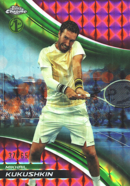 2025 Topps Chrome Tennis Pink Geometric /65 Mikhail Kukushkin RC #138