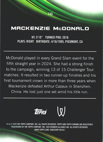 2025 Topps Chrome Tennis Gold Geometric /50 Mackenzie McDonald #145