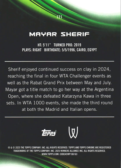 2025 Topps Chrome Tennis Gold /50 Mayar Sherif #121