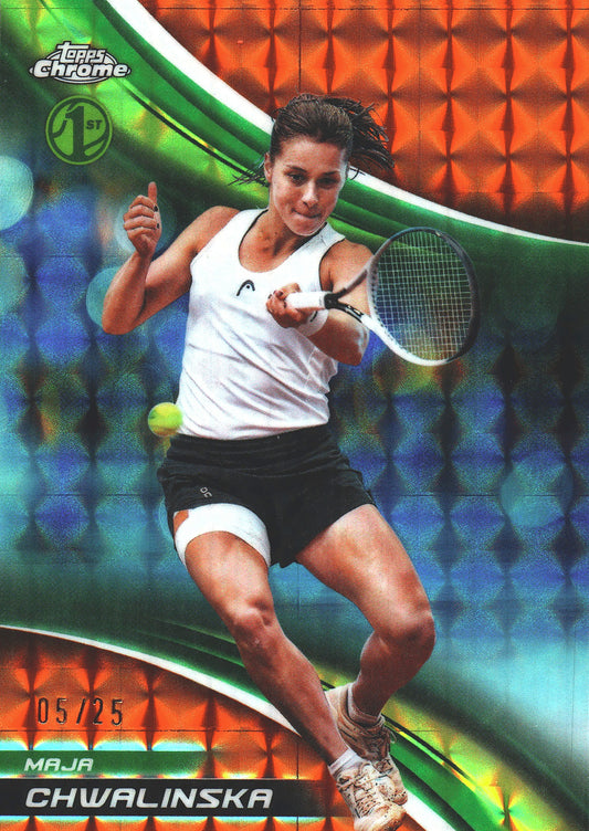 2025 Topps Chrome Tennis Orange Geometric /25 Maja Chwalinska /RC#192