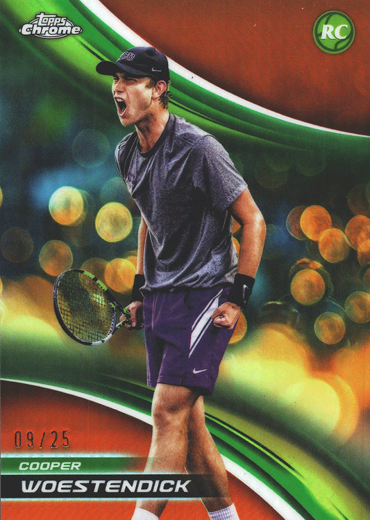2025 Topps Chrome Tennis Orange /25 Cooper Woestendick RC #218