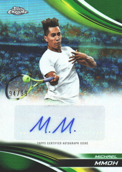 2025 Topps Chrome Tennis Green /99 Autograph Michael Mmoh #CA-MMH
