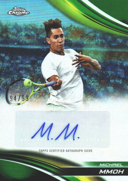 2025 Topps Chrome Tennis Green /99 Autograph Michael Mmoh #CA-MMH