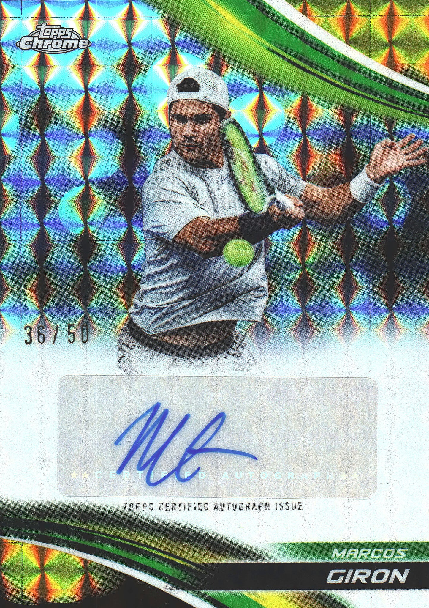 2025 Topps Chrome Tennis Gold Geometric /50 Autograph Marcos Giron #CA-MGN