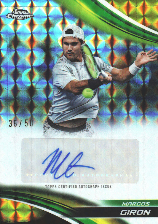2025 Topps Chrome Tennis Gold Geometric /50 Autograph Marcos Giron #CA-MGN