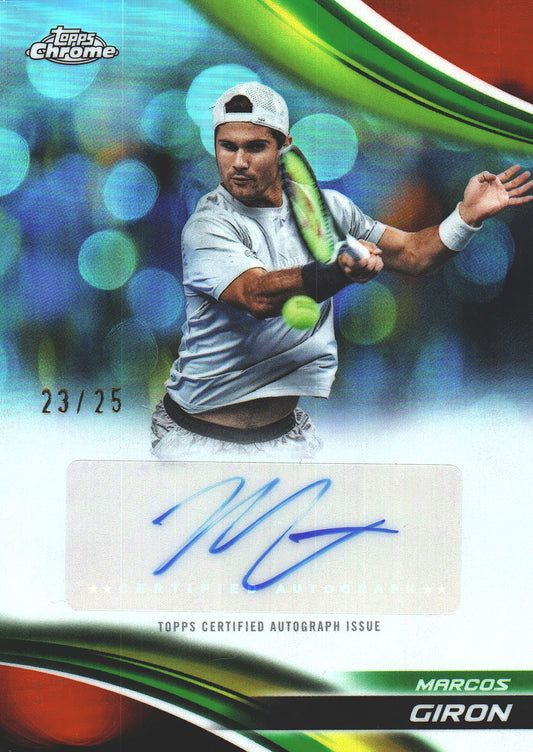 2025 Topps Chrome Tennis Orange /25 Autograph Marcos Giron #CA-MGN